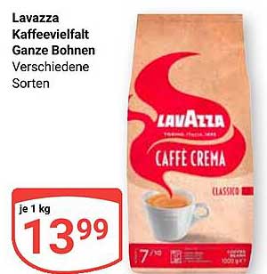 Lavazza Kaffeevielfalt Ganze Bohnen Verschiedene Sorten