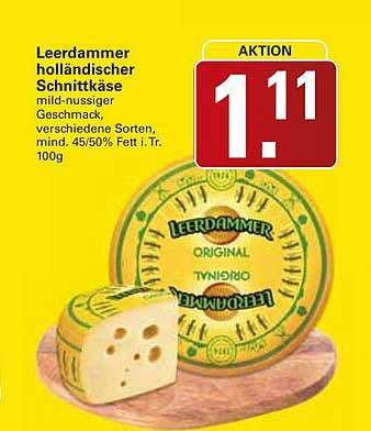 Leerdammer holländischer Schnittkäse mild-nussiger Geschmack, verschiedene Sorten, mind. 45/50% Fett i. Tr. 100g