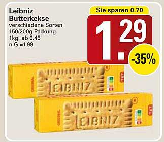 Leibniz Butterkekse verschiedene Sorten 150/200g Packung 1kg=ab 6.45 n.G.=1.99