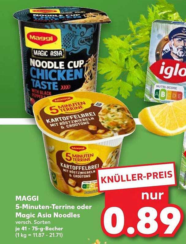 MAGGI 5-Minuten-Terrine oder Magic Asia Noodles versch. Sorten je 41 - 75-g-Becher