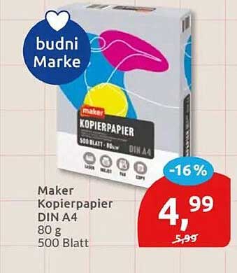 Maker Kopierpapier DIN A4 80 g 500 Blatt