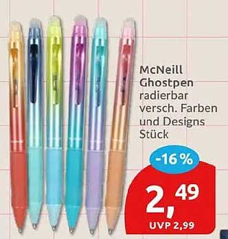 McNeill Ghostpen radierbar versch. Farben und Designs Stück