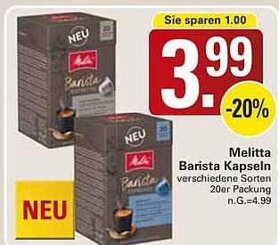 Melitta Barista Kapseln verschiedene Sorten 20er Packung
