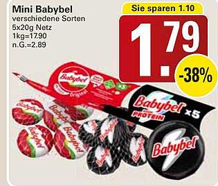 Mini Babybel verschiedene Sorten 5x20g Netz