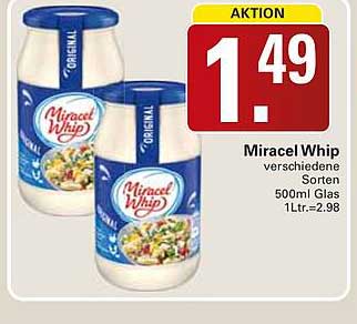 Miracel Whip verschiedene Sorten 500ml Glas 1Ltr.=2,98