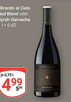 Mirando al Cielo Red Blend oder Syrah-Garnacha 1 l = 6.65