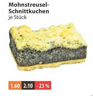 Mohnstreusel-Schnittkuchen je Stück