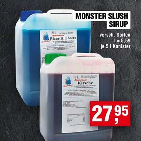 MONSTER SLUSH SIRUP versch. Sorten 1 = 5,59 je 5 l Kanister