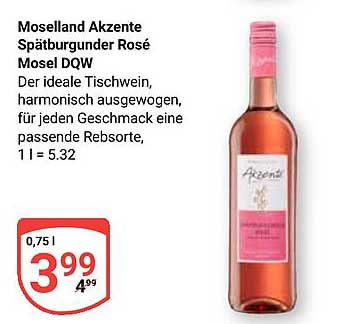 Moselland Akzente Spätburgunder Rosé Mosel DQW