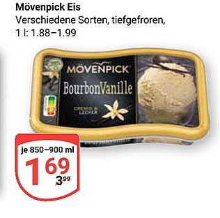 Mövenpick Eis Verschiedene Sorten, tiefgefroren, 1 l: 1.88–1.99