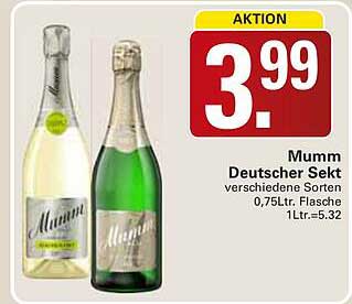Mumm Deutscher Sekt verschiedene Sorten 0,75Ltr. Flasche
