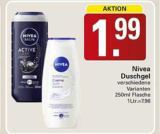 Nivea Duschgel verschiedene Varianten 250ml Flasche 1Ltr.=7,96