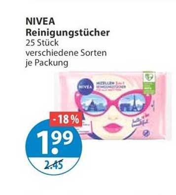 NIVEA Reinigungstücher 25 Stück verschiedene Sorten je Packung