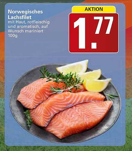 Norwegisches Lachsfilet mit Haut, rotfleischig und aromatisch, auf Wunsch mariniert 100g