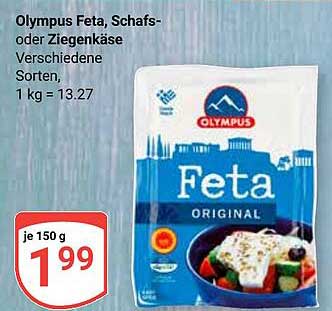 Olympus Feta, Schafs- oder Ziegenkäse Verschiedene Sorten, 1 kg = 13.27