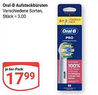 Oral-B Aufsteckbürsten Verschiedene Sorten, Stück = 3.00