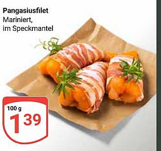 Pangasiusfilet Mariniert, im Speckmantel