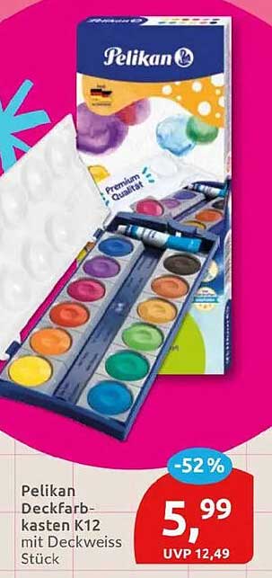 Pelikan Deckfarbkasten K12 mit Deckweis Stück