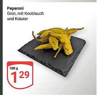 Peperoni Grün, mit Knoblauch und Kräuter