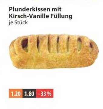 Plunderkissen mit Kirsch-Vanille Füllung je Stück