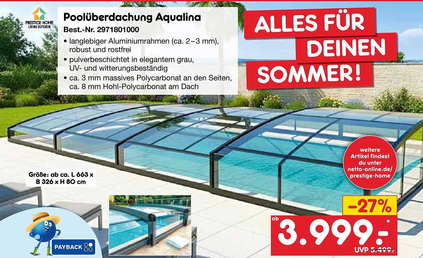 Poolüberdachung Aqualina