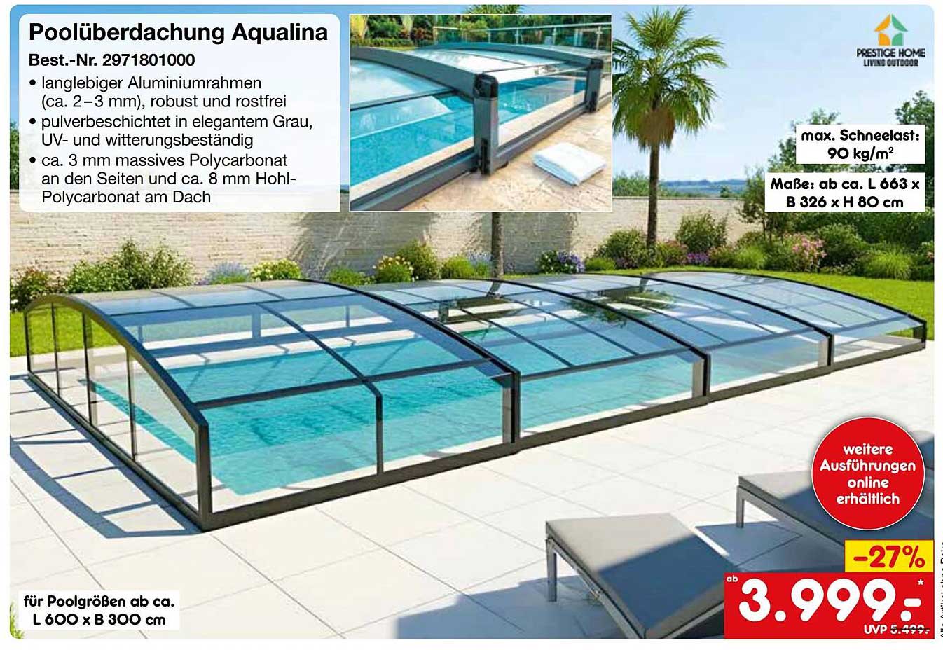 Poolüberdachung Aqualina