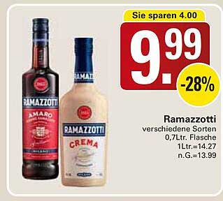 Ramazotti verschiedene Sorten 0,7 Ltr. Flasche
