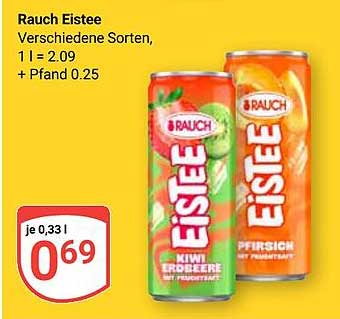 Rauch Eistee Verschiedene Sorten, 1 l = 2.09 + Pfand 0.25