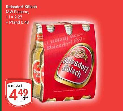 Reissdorf Kölsch MW-Flasche, 1 l = 2,27 + Pfand 0.48