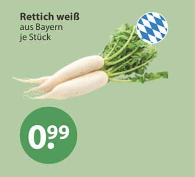 Rettich weiß aus Bayern je Stück