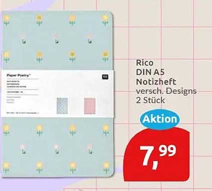 Rico DIN A5 Notizheft versch. Designs 2 Stück