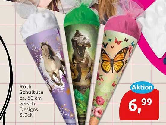 Roth Schultüte ca. 50 cm verschied. Designs Stück