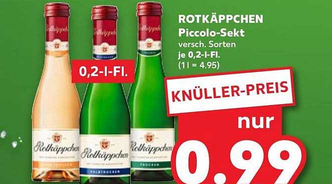 ROTKÄPPCHEN Piccolo-Sekt versch. Sorten je 0,2-l-Fl. (1 l = 4.95)