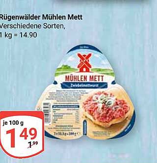 Rügenwalder Mühlen Mett Verschiedene Sorten, 1 kg = 14.90