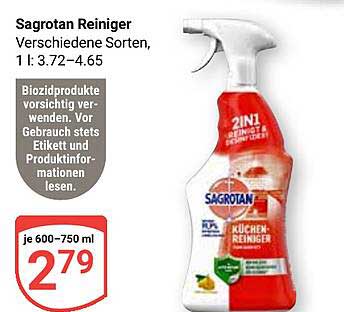 Sagrotan Reiniger Verschiedene Sorten, 1 l 3.72–4.65