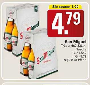 San Miguel Träger 6x0,33Ltr. Flasche