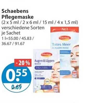 Schaebens Pflegemaske (2 x 5 ml / 2 x 6 ml / 15 ml / 4 x 1,5 ml) verschiedene Sorten je Sachet