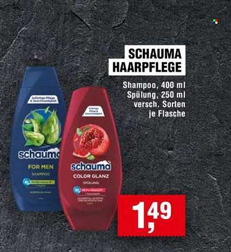 SCHAUMA HAARPFLEGE Shampoo, 400 ml Spülung, 250 ml versch. Sorten je Flasche