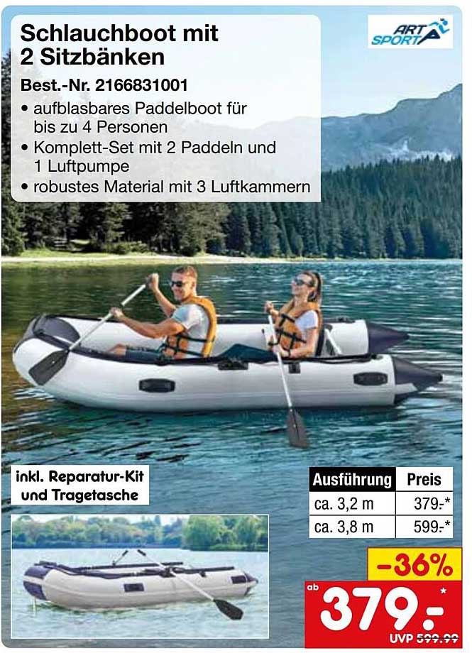 Schlauchboot mit 2 Sitzbänken