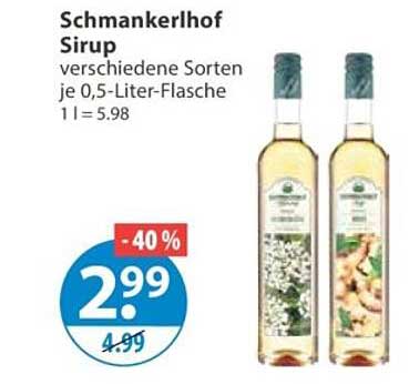 Schmankerlhof Sirup verschiedene Sorten je 0,5-Liter-Flasche 1 l = 5.98