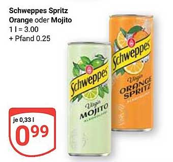 Schweppes Spritz Orange oder Mojito