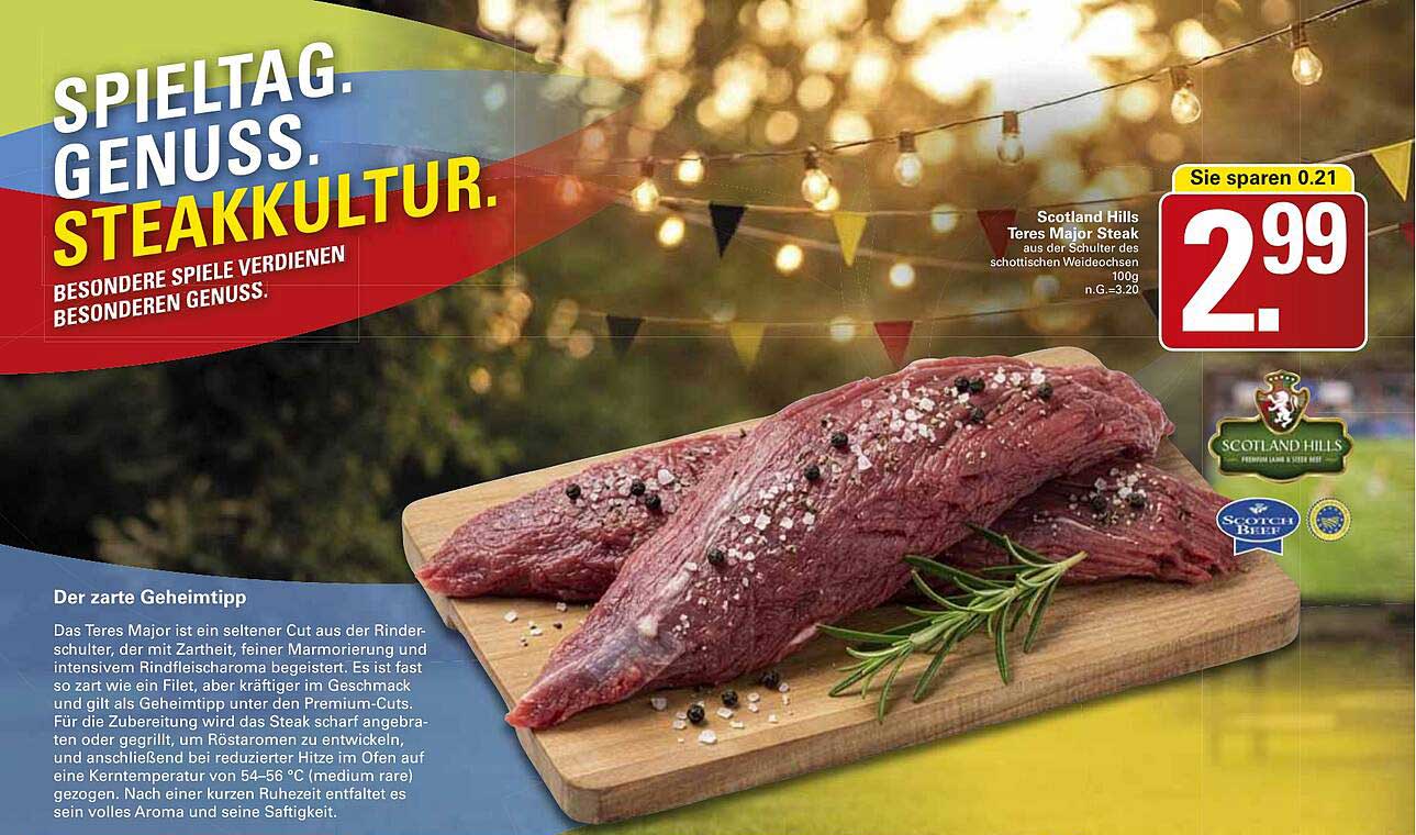Scotland Hills Teres Major Steak aus der Schulter des schottischen Weideochsen