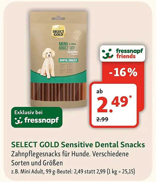 SELECT GOLD Sensitive Dental Snacks