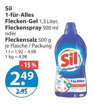 Sil 1-für-Alles Flecken-Gel 1,3 Liter, Fleckenspray 500 ml oder Fleckensalz 500 g