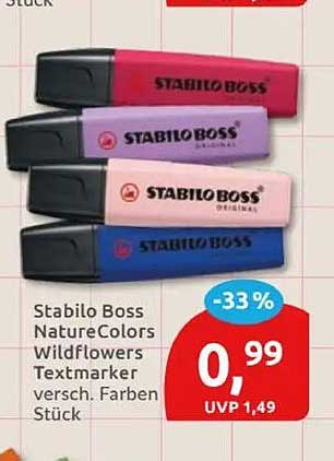 Stabilo Boss NatureColors WildFlowers Textmarker versch. Farben Stück