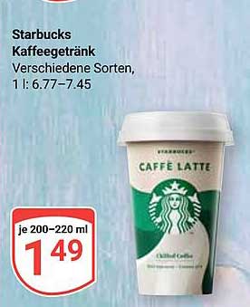 Starbucks Kaffeegetränk Verschiedene Sorten, 1 l: 6.77–7.45