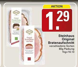 Steinhaus Original Bratenaufschnitt verschiedene Sorten 80g Packung 1kg=16,13