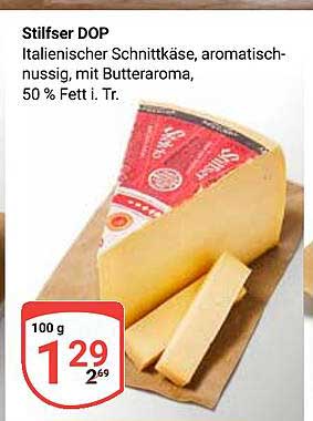 Stilfser DOP Italienischer Schnittkäse, aromatisch-nussig, mit Butteraroma, 50 % Fett i. Tr.