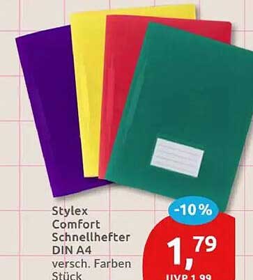 Stylex Comfort Schnellhefter DIN A4 versch. Farben Stück