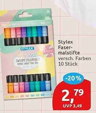 Stylex Faser-malstifte versch. Farben 10 Stück